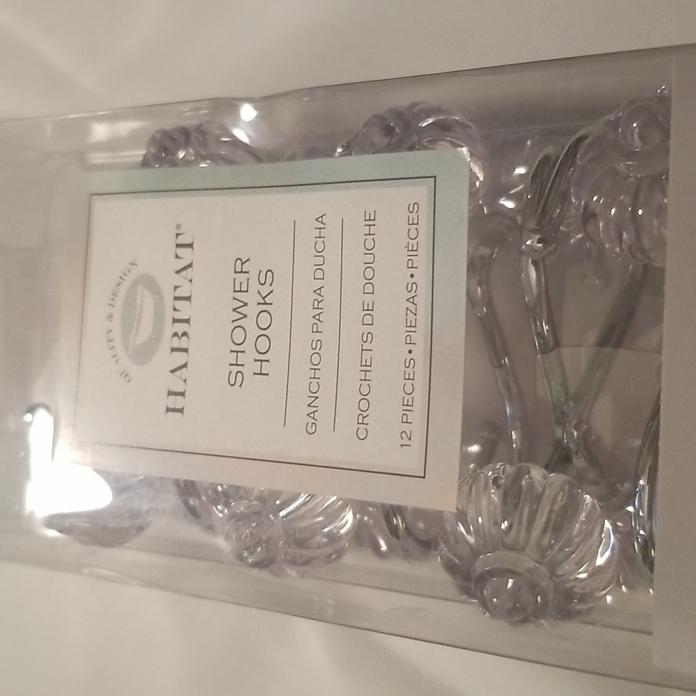 Bath Innovations Habitat Shower Hooks; 12 Pieces; Silver and Faux Crystals